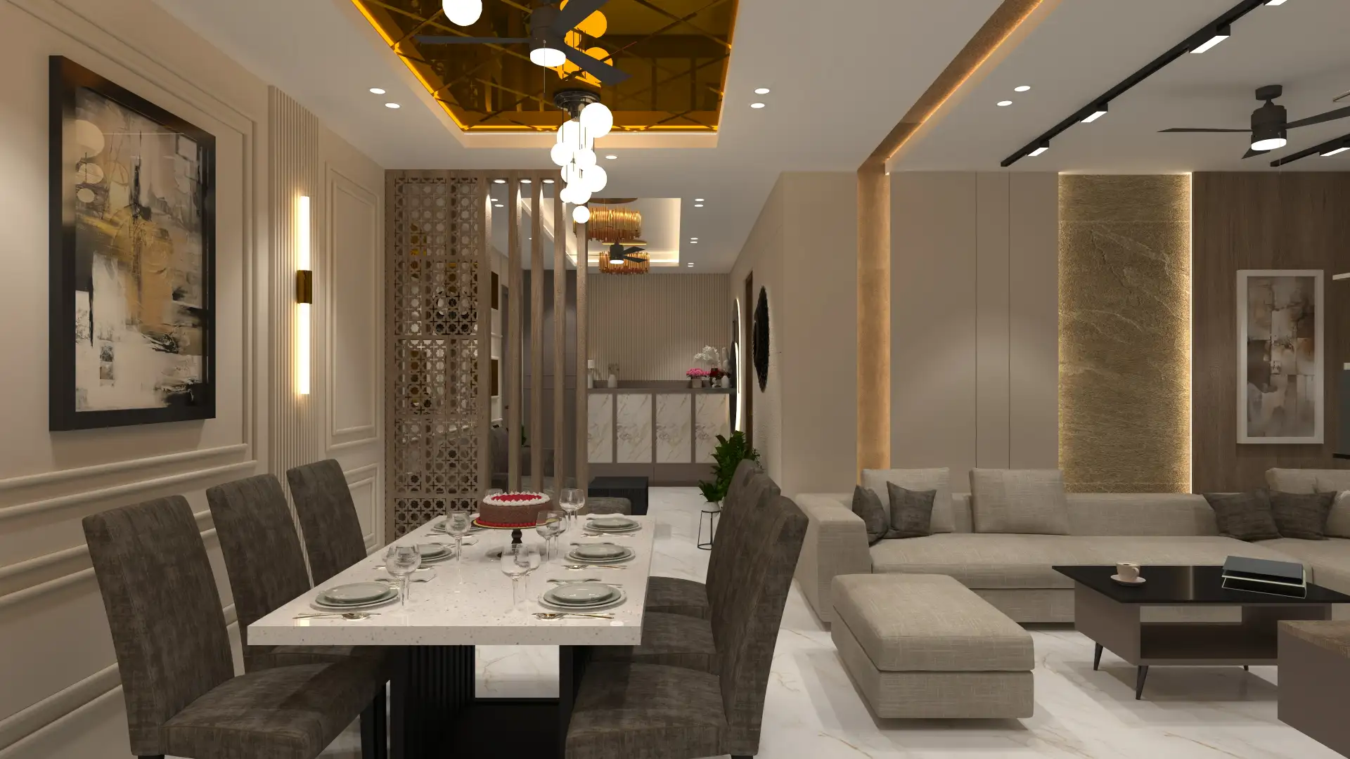 Luxurious Dining and Living Space