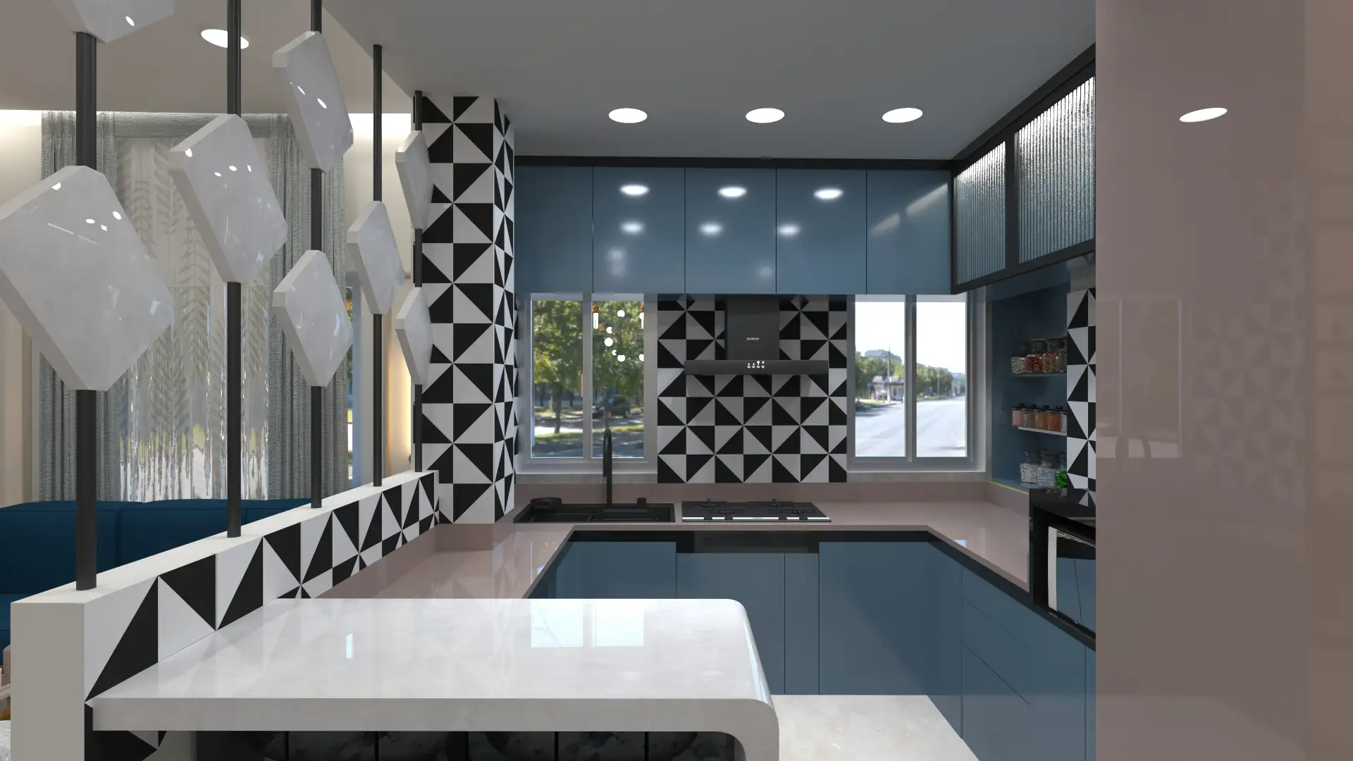 Geometric Pattern Kitchen